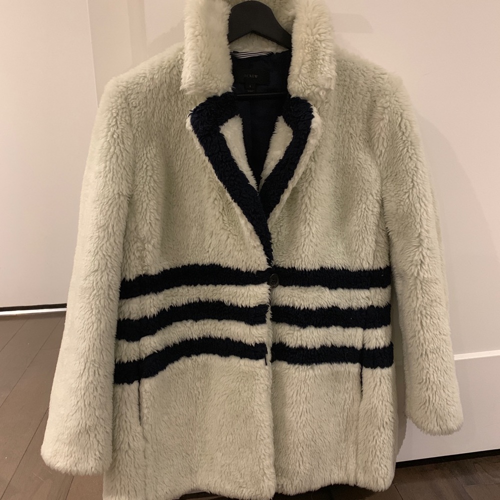 J.Crew faux fur coat Size S